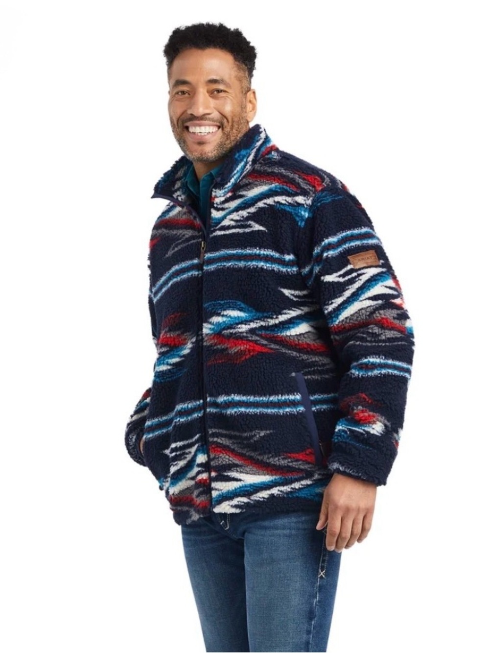 Ariat Men's Fleece Chimayo Jacket New Mexico Navy